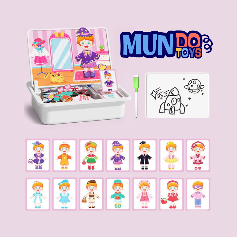 Multifunctional magnetic puzzle box: educational game and drawing board for children